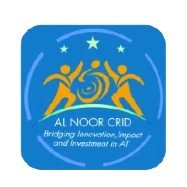 Logo of CRID - Logo with three yellow figures – one in a wheelchair aiming at three stars above. Text reads: "AL NOOR CRID: Bridging Innovation, Impact and Investment in AT."
